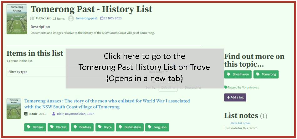 Tomerong Past Trove